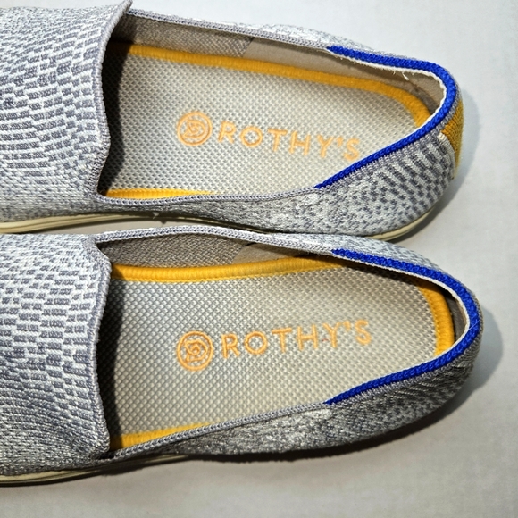 Rothy's Opal Python Sz 8.5 White & Gray Print Slip On Sneakers Retired Tennis - Picture 7 of 10